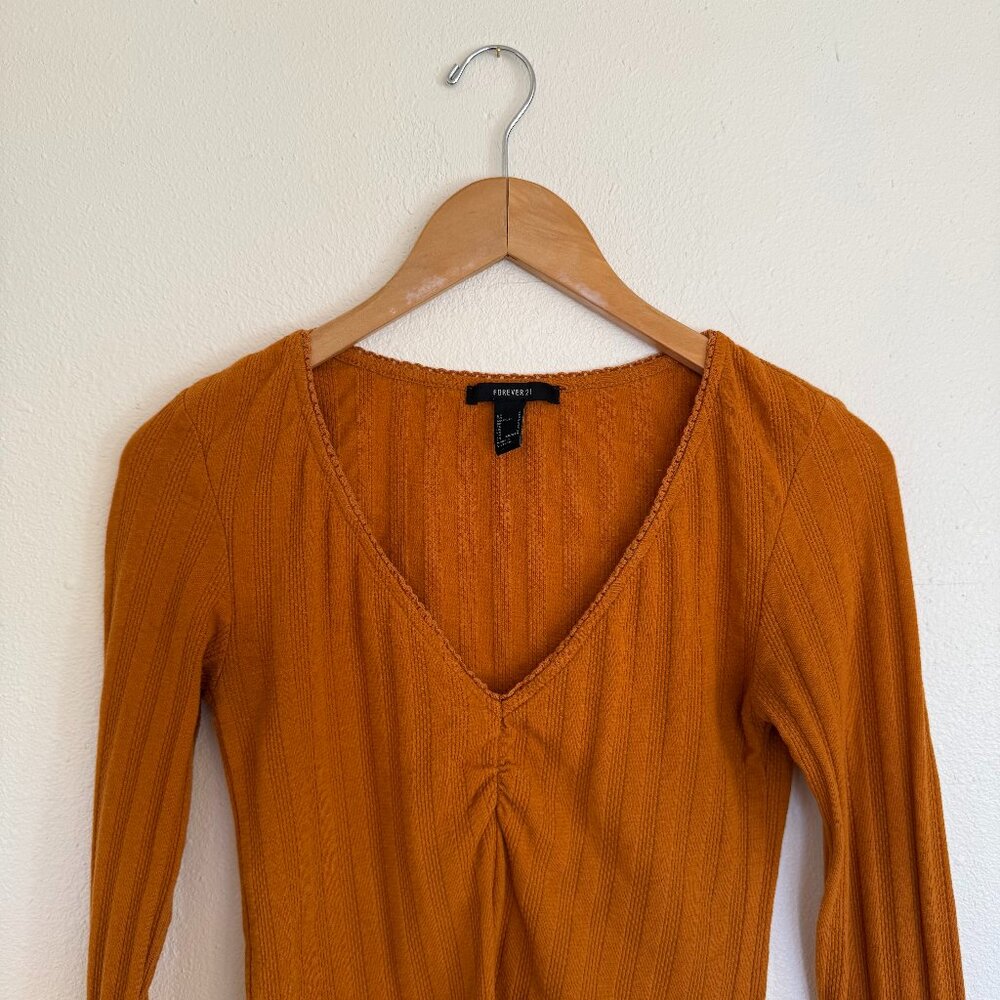 Forever 21 Mustard Yellow Long Sleeve Camisole Small